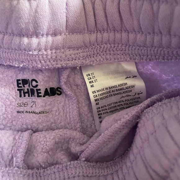 Epic Threads and Old Navy Purple and White Sweatpants Joggers Size 2T - Picture 2 of 3